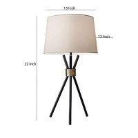 Benjara Metal Table Lamp With Tripod Base, Set Of 2, Whiteblack