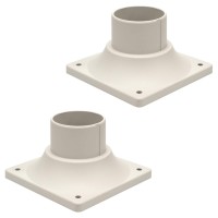 Lit-Path Outdoor Post Light Mounting Base, Pier Mount Base, 2-Pack, White