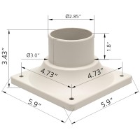 Lit-Path Outdoor Post Light Mounting Base, Pier Mount Base, 2-Pack, White