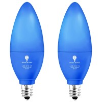 2 Pack Bluex Led Candle Blue Light Bulb - 4W (40Watt Equivalent) - E12 Base Blue Led Blue Bulb, Party Decoration, Porch, Home Lighting, Holiday Lighting, Chandelier Light Bulbs, Candelabra Bulbs