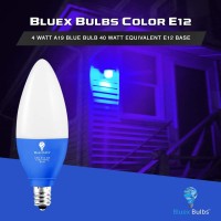 2 Pack Bluex Led Candle Blue Light Bulb - 4W (40Watt Equivalent) - E12 Base Blue Led Blue Bulb, Party Decoration, Porch, Home Lighting, Holiday Lighting, Chandelier Light Bulbs, Candelabra Bulbs