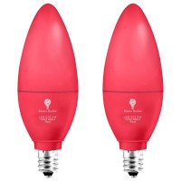 2 Pack Bluex Led Candle Red Light Bulb - 4W (40Watt Equivalent) - E12 Base Red Led Red Bulb, Party Decoration, Porch, Home Lighting, Holiday Lighting, Chandelier Light Bulbs, Candelabra Bulbs