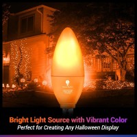 2 Pack Bluex Led Candle Orange Light Bulb - 4W (40Watt Equivalent) - E12 Base Orange Led Orange Bulb, Party Decoration, Porch, Home Lighting, Holiday Lighting, Chandelier Light Bulbs, Candelabra Bulbs