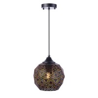 Sydtop Industrial Mini Pendant Light With Handcrafted Metal Geometric Rustic Pendant Lighting Fixture For Kitchen Island Foyer Dining Room Sink Bar Counter Loft (Matte Black)