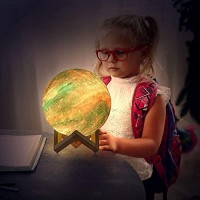 Moon Lamp, Night Light, 16 Colors Led Moon Light 7.0 Inch 3D Printing Kids Light Lamp With Stand, Remote&Touch Control, Usb Rechargeable, Gift For Kids Friends Parent Birthday Christmas New Year