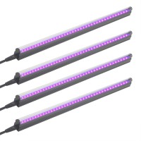 Greenic Led Black Light Bar 4 Pack, 72W (18W Each) 2Ft T5 Uv Blacklight Tube Glow In The Dark For Party Supplies, Stage Lighting, Fluorescent Poster, Body Paint, Halloween, Christmas, Festivals Decor