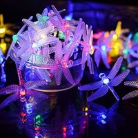 Dragonfly Solar String Lights, 30Led 21Ft 8 Modes Outdoor Waterproof Crystal Dragonfly Fairy Lighting For Christmas Trees, Garden, Patio, Fence, Wedding, Party And Holiday Decorations - Multi Color