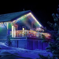 Jmexsuss Icicle Christmas Lights Outdoor 400 Led 38.8Ft, Plug In Multicolor Icicle Lights With 8 Modes Connectable Christmas Icicle Lights For House Outdoor Indoor Patio Fireplace Christmas Decor