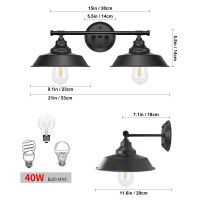 Goyeel Bathroom Light Fixtures Over Mirror Matte Black Vanity Lights 2 Light Farmhouse Bathroom Lighting Industrial Wall Sconce