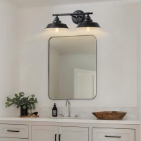 Goyeel Bathroom Light Fixtures Over Mirror Matte Black Vanity Lights 2 Light Farmhouse Bathroom Lighting Industrial Wall Sconce