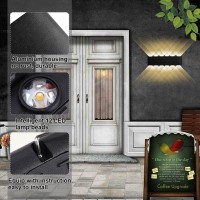 Kawell 12W Waterproof Modern Wall Light Led Wall Lamp Aluminum Led Wall Sconce Up Down Indoor Outdoor For Bedroom Bathroom Hallway Porch Corridor Hotel Doorway Garden Pathway, Black 3000K