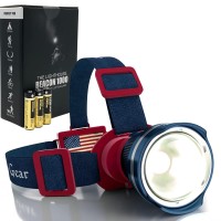 Outdoor Pro Gear Led Headlamp Flashlight 3Aa Batteries Included Patriotic American Flag Super Bright Led Head Lamp For Hiking