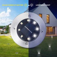 Pozzolanas Solar Ground Lights 8 Led Garden Lights For Outdoor Waterproof Inupgraded Bright Inground Lights For Lawn Pathwa