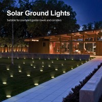 Pozzolanas Solar Ground Lights 16 Packs 8 Led Solar Garden Lights Outdoor Waterproof Inground Lights Solar Disk Landscape Li