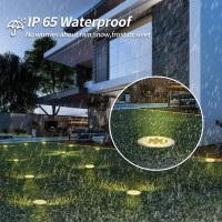 Pozzolanas Solar Ground Lights 16 Packs 8 Led Solar Garden Lights Outdoor Waterproof Inground Lights Solar Disk Landscape Li