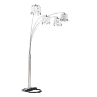 Outfit your contemporary themed home with a glam appeal by adding this Arc Floor lamp Constructed from black finished metal with U shaped base for stability this lamp features 4 chandelier style lights with acrylic crystals that arc out from a single poin