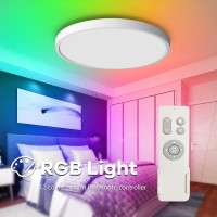 Taloya Smart Wifi Ceiling Light(12 Inch-24W), Compatible With Alexa,Google,Remote Controller, Fixture With Ambient Light For Bedroom Living Room