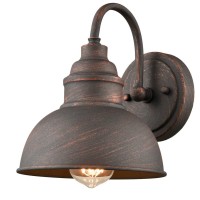 Diryzon Eul Rustic Gooseneck Wall Sconce Outdoor/Indoor Farmhouse Porch Light 1-Light Barn Bedside Wall Light In Antique Copper Finish For Patio Front Door