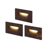 Cloudy Bay 12V Low Voltage 3 Color Indoor And Outdoor Led Step Light,3000K/4000K/5000K,Stair Light,Oil Rubbed Bronze,3 Pack, Wet Location(Low Voltage Transformer Is Required)