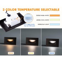 Cloudy Bay 12V Low Voltage 3 Color Indoor And Outdoor Led Step Light,3000K/4000K/5000K,Stair Light,Oil Rubbed Bronze,3 Pack, Wet Location(Low Voltage Transformer Is Required)