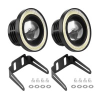 Akozon Cob Angel Eyes Fog Lights, Universal 2Pcs 30W Led Cob Angel Eyes Daytime Running Light Car Vehicle Fog Lights(3.5Inches)