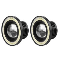 Akozon Cob Angel Eyes Fog Lights, Universal 2Pcs 30W Led Cob Angel Eyes Daytime Running Light Car Vehicle Fog Lights(3.5Inches)