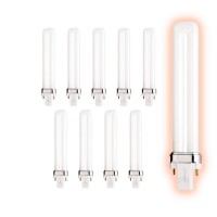 Goodbulb 13 Watt Cfl Light Bulbs | 2 Pin Gx23 Base 5000K Daylight | 13W High Output 800 Lumens | Single Tube Compact Fluorescent Light Bulbs Plug-In | 10 Pack