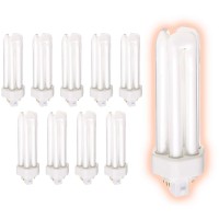 Goodbulb 32 Watt Cfl Light Bulbs | 4 Pin Gx24Q-3 Base 5000K Daylight | 32W High Output 2400 Lumens | Triple Tube Compact Fluorescent Light Bulbs Plug-In | 10 Pack