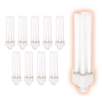 Goodbulb 42 Watt Cfl Light Bulbs | 4 Pin Gx24Q-4 Base 6500K Full Spectrum | 42W High Output 3200 Lumens | Triple Tube Compact Fluorescent Light Bulbs Plug-In | 10 Pack