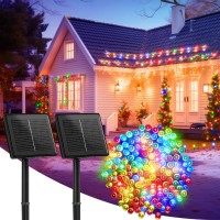 2Pack 480Led 170Ft Total Solar Outdoor Lights Ip65 Waterproof Solar Powered Lights With 8 Lighting Modes For Party Garden Yard