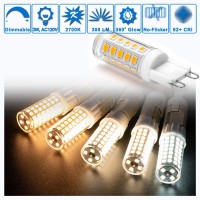 Ziomitus Dimmable G9 Led Bulbs Replace 30W 25W 20W Halogen,G9 3W 2700K Warm White Led T3 T4 Clear,Ac120V 0-100% Dimming G9 Led Bulbs 300Lm For Chandelier Ceiling Pendant Lighting,5Pack,No Flicker