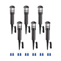 Leonlite Low Voltage Landscape Pathway Lights, 3W 12V Ac/Dc Landscape Lighting, Waterproof Cri90+ Pathway Lighting Wired For Yard Lawn, Bronze Aluminum Housing, Etl Listed, 5000K Daylight, Pack Of 6