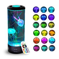 Brewish Giftable Jellyfish Lamp, Nightly Super Lifelike Desk Mood Jellyfish Aquarium,Electric Jellyfish Lava Lamp With 18 Color Changing Remote Control For Home Decor & Gifts For Men Women And Kids