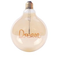 New Lights Decorative Light Bulb E26 Led Filament Bulb, G125 Vintage Globe Edison Bulb Letter Bulb, Dimmable, 4W(40W Equivalent), 2200K Warm White, Amber Glass (Dream, 4W / Warm White)