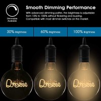 New Lights Decorative Light Bulb E26 Led Filament Bulb, G125 Vintage Globe Edison Bulb Letter Bulb, Dimmable, 4W(40W Equivalent), 2200K Warm White, Amber Glass (Dream, 4W / Warm White)