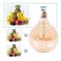 New Lights Decorative Light Bulb E26 Led Filament Bulb, G125 Vintage Globe Edison Bulb Letter Bulb, Dimmable, 4W(40W Equivalent), 2200K Warm White, Amber Glass (Dream, 4W / Warm White)