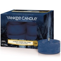 Yankee Candle Tea Light Scented Candles A Night Under The Stars 12 Count, Blue