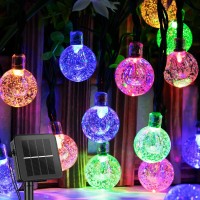 Brightown Solar String Lights Outdoor 60 Led 35.6 Feet Crystal Globe Lights With 8 Lighting Modes, Waterproof Solar Powered Patio Lights For Garden Yard Porch Wedding Party Decor (Multicolor)