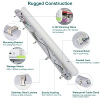 Kadision 4Ft Vapor Tight Led Light Fixture 60W50W40W Wattage Selectable 7200Lm 5000K 100277V 010V Dimmable Vapor Proof Led