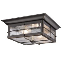 Westinghouse Lighting 6578400 Orwell 2 Light Outdoor Flush Mount Fixture In Oil Rubbed Bronze And Clear Glass