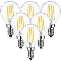 Anwio G45 Led Globe Filament Bulb E12 Screw Base Dimmable 4.5W(60W Equivalent) 2700K Warm White Chandelier Edison Light Bulb(6-Pack)