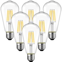 Anwio St21 Led Filament Bulb 11W(75 Watt Equivalent) Dimmable 2700K Warm White Vintage Edison Light Bulb E26 Medium Base (6-Pack)