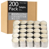 Unscented White Tealight Candles -200 Packs, 6 To 7 Hour Burn Time Smokeless Tea Light Candles, Mini Votive Paraffin Candles With Cotton Wicks For Shabbat, Weddings, Christmas, Home Decor