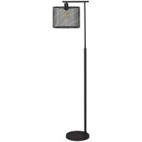 Metal Frame Floor Lamp With Caged Shade, Dark Bronze