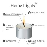 Homelights Tealight Candles 8 Hour Long Time Burning Giant 100200300 Packs White Votive Smokeless European Tea Light Unsce