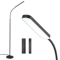 Wio-Mio Floor Lamp, 15W/1000Lm Bright Led Floor Lamp With Stepless Adjustable 3000K-6000K Colors And Dimmer, Remote And Touch Control Reading Lamp, Adjustable Gooseneck Floor Lamp For Living Room