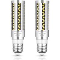 Dragonlight 20W Super Bright Corn Led Light Bulbs Fanless(200 Watt Equivalent) - 3000K Warm White 2,400 Lumens E26 Base For Residential And Commercial Lighting - Garage Porch Office, Pack Of 2