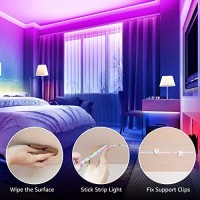 Lepro 16.4Ft ?????? ?????????? ????????????, Rgb 5050 Led Strips With Remote Controller And Fixing Clips, Color Changing Tape Light With 12V Etl Listed Adapter For Bedroom, Room, Kitchen, Bar