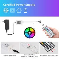 Lepro 16.4Ft ?????? ?????????? ????????????, Rgb 5050 Led Strips With Remote Controller And Fixing Clips, Color Changing Tape Light With 12V Etl Listed Adapter For Bedroom, Room, Kitchen, Bar