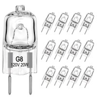 G8 Halogen Light Bulbs 20Watt 120Volt Halogen Light Bulb G8 Base Bi-Pin Shorter 1-3/8